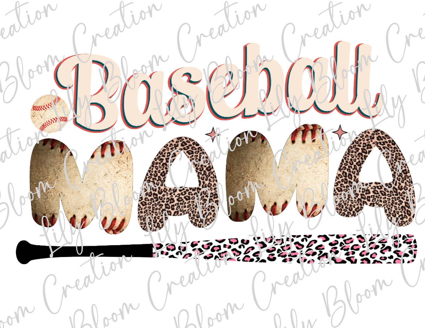 Baseball MAMA w/ bat