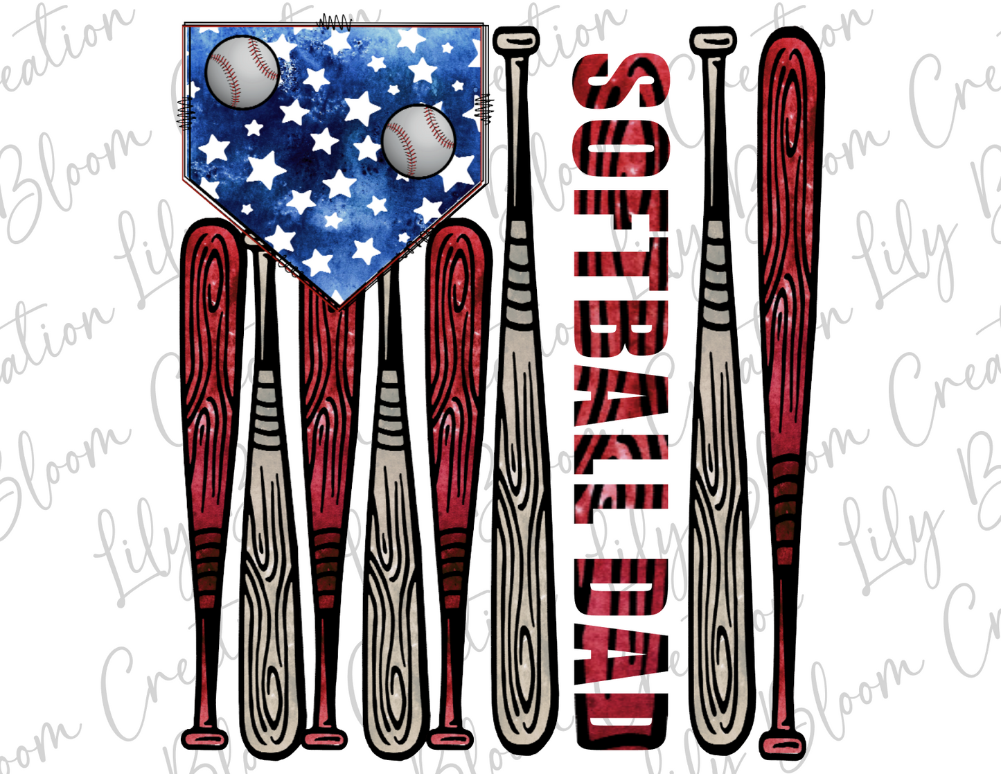 Softball Dad w/ Bats