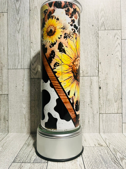 Cowhide & Sunflowers- 20 oz