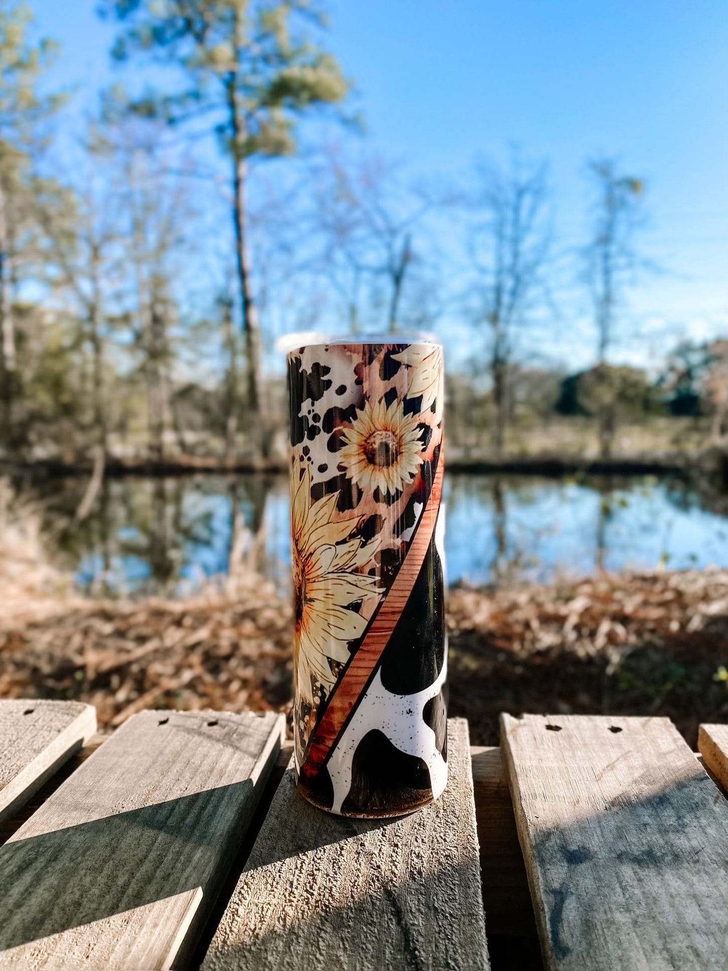 Sunflowers & Cowhide