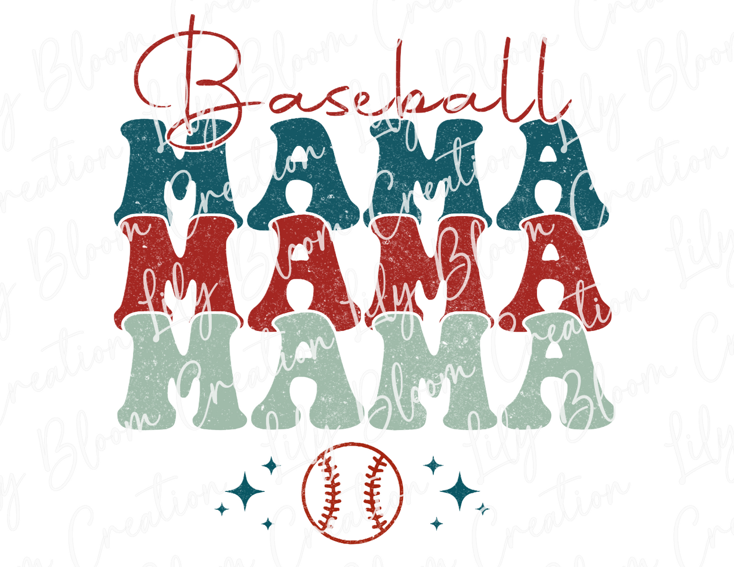 Red White & Blue Baseball Mama
