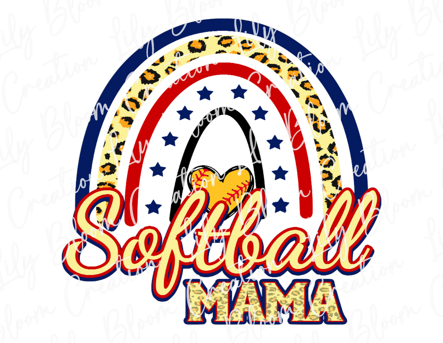 Softball Mama Rainbow